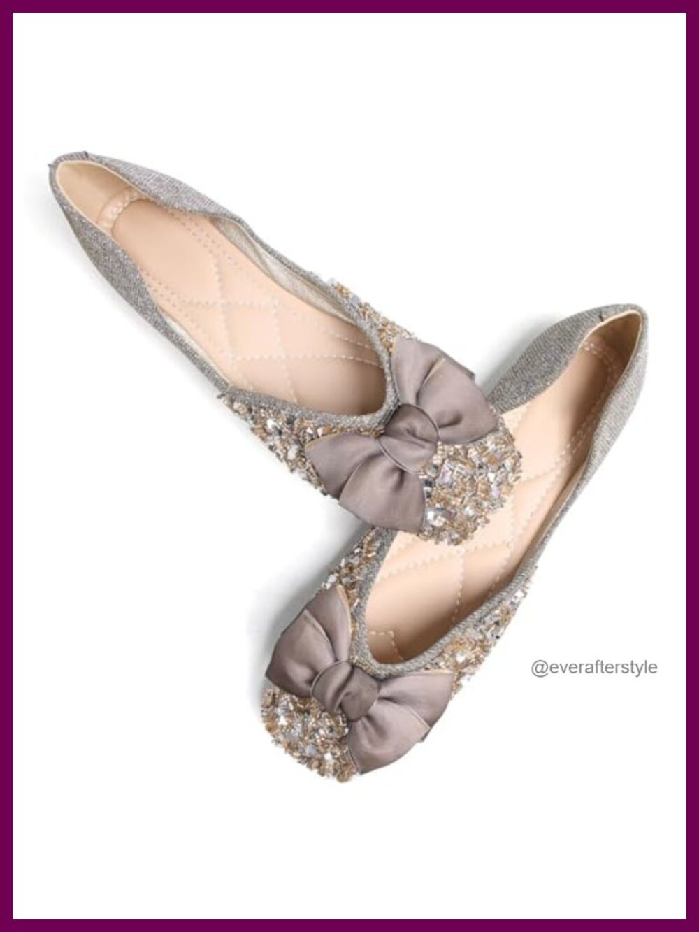 Women's Rhinestone Square Toe Bow Ballet Flats Slip-On Loafers Comfortable